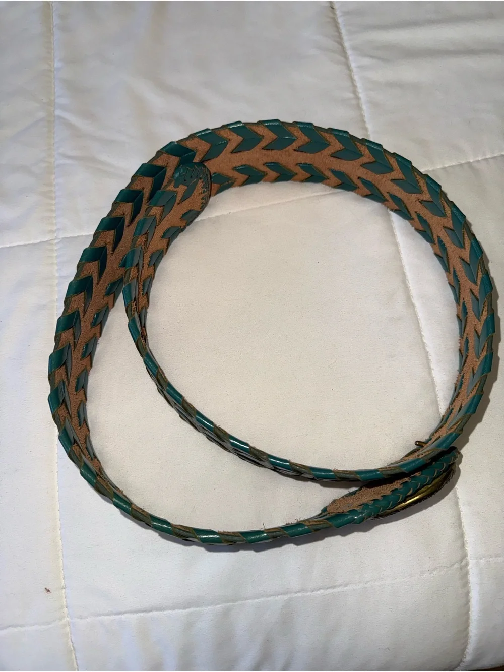 Wide 3” Braided Leather statement Western Belt with Ornate brass snake Buckle XL
